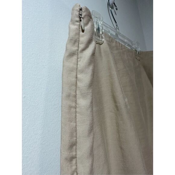 Ann Taylor factory women’s beige A-line midi skirt with side zip sz 8.  #21-0571 - Picture 3 of 6